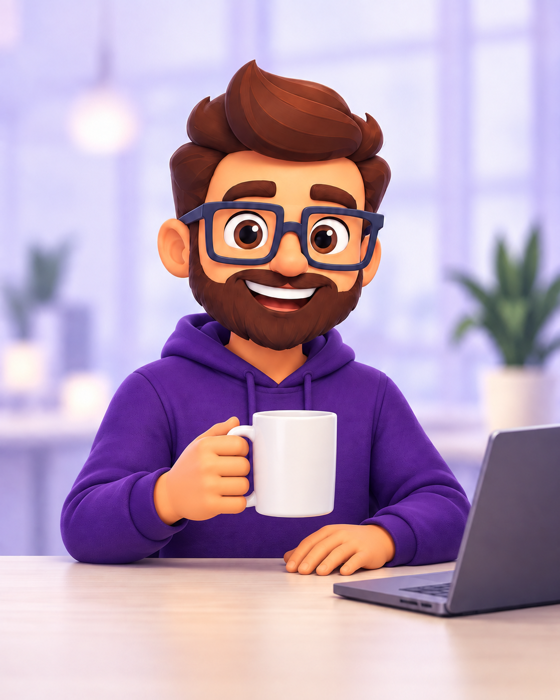 Joe smiles over a cup of coffee, ready to help with your cybersecurity questions.